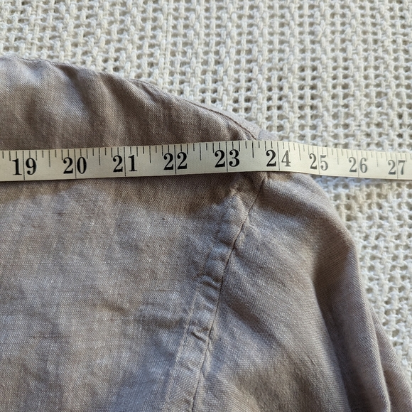 Jos A Bank Reserve Shirt Mens XXL 2XL Beige Linen Long Sleeve Button Up Pocket - Picture 5 of 8